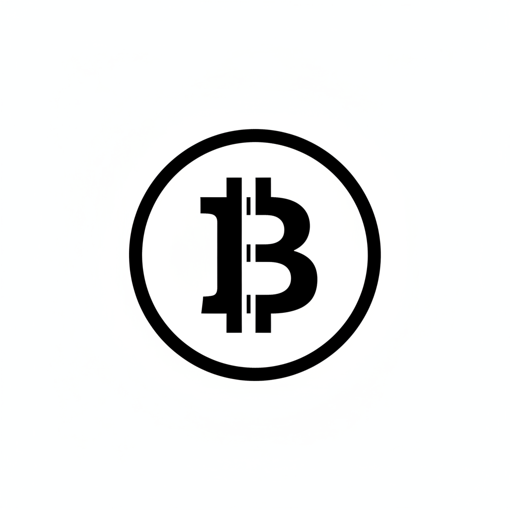 bitcoin logo schwarz weiß