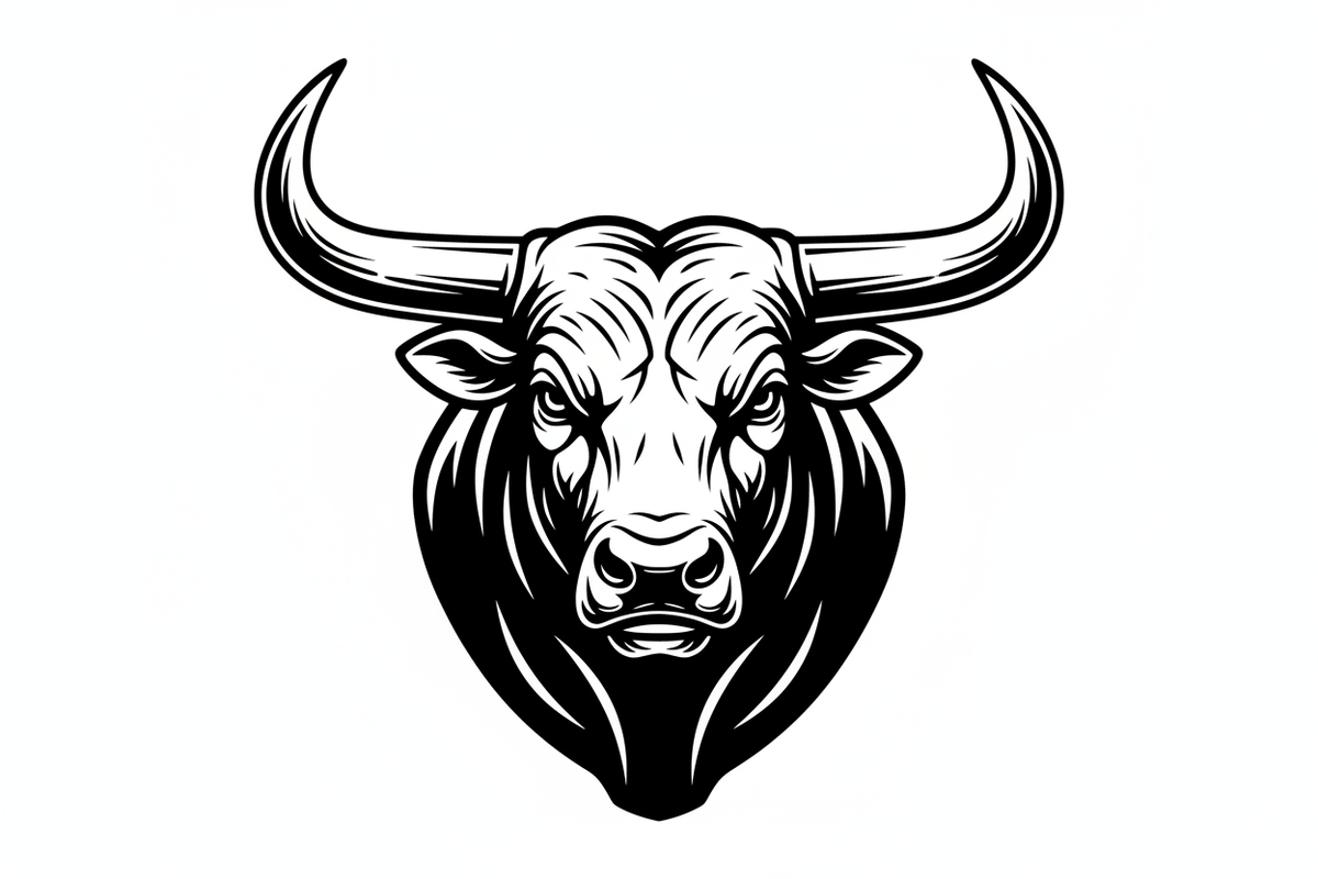 mach einen stierkopf schwarz weiß